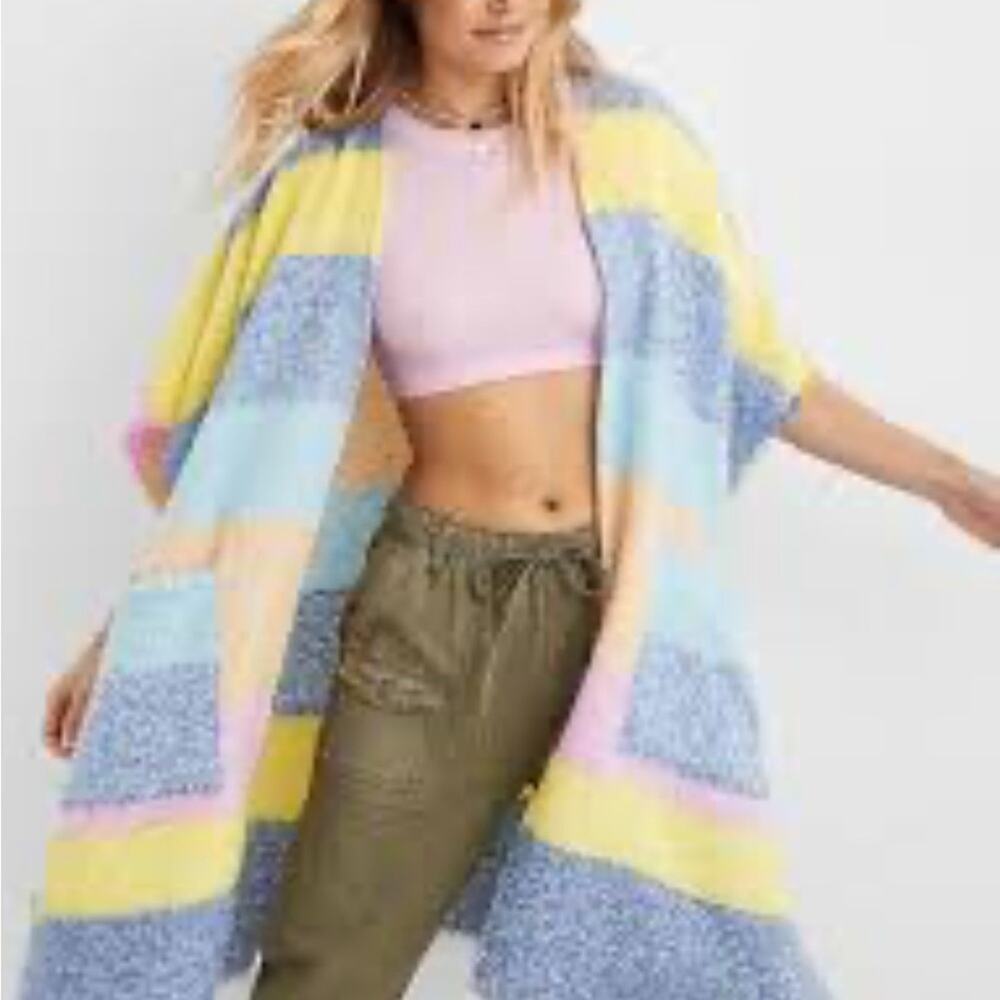 Never Worn! Aerie Vibrant Multicolor Open Front Top | OS | Beachy
